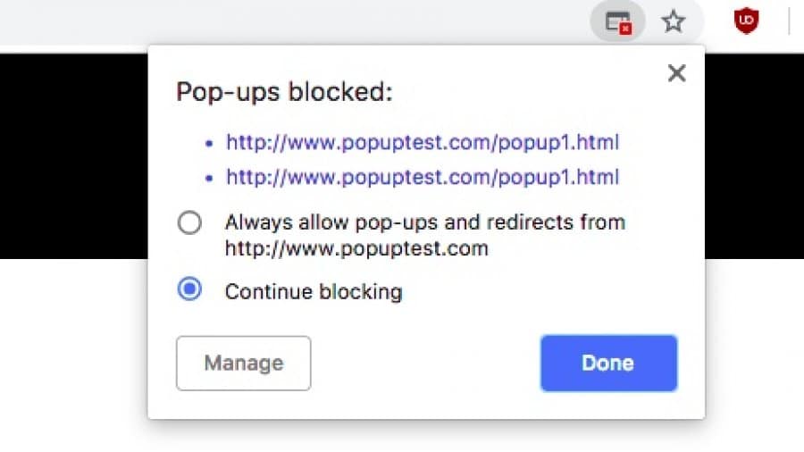 pop up blocker chrome